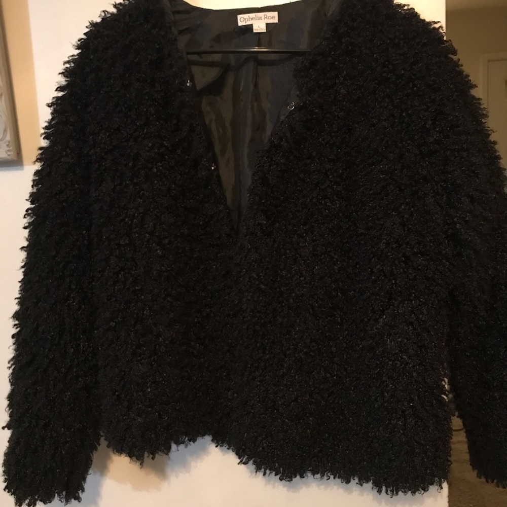Black fluffy coat